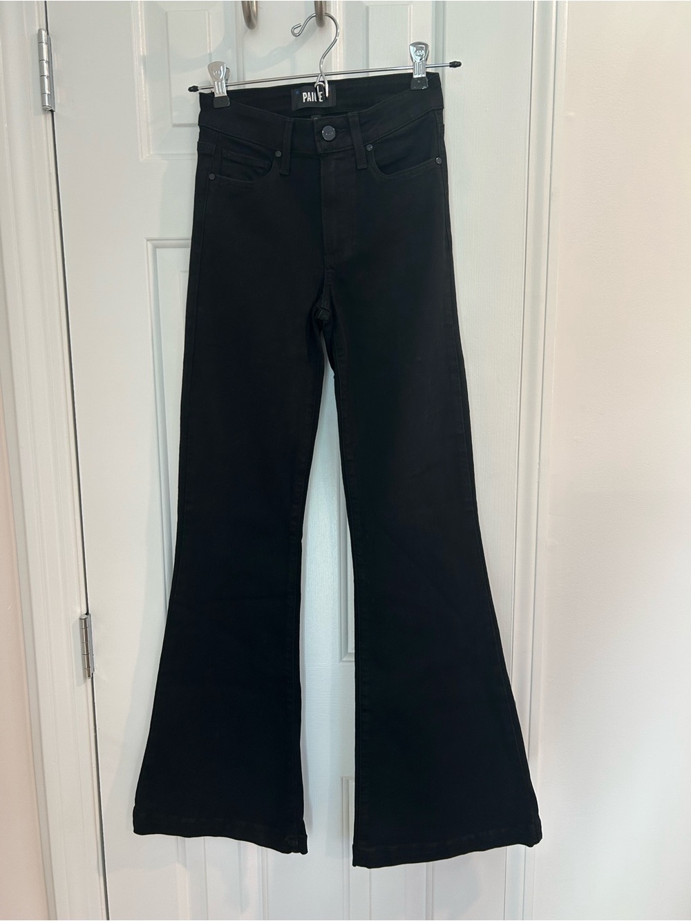 PAIGE Genevieve Black Flare Jeans Size 23